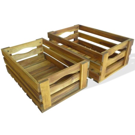 Caja de manzanas de jardín para plantar de madera de acacia en Maceteros y jardineras | Comprar online en Foro24