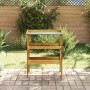 Banco para macetas con 2 estantes madera maciza de acacia+zinc