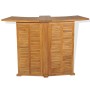 Mesa de bar plegable de madera teca maciza 155x53x105 cm
