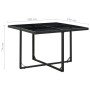 Set comedor de jardín 5 piezas y cojines ratán sintético negro