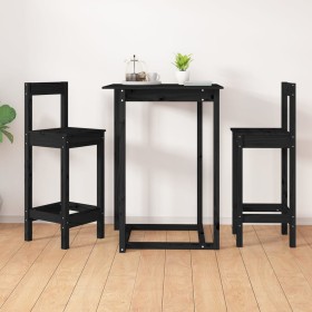 High stools 2 pcs solid black pine wood 40x41.5x112 cm by vidaXL, dining chairs - Ref: Foro24-822146, Price: 107,11 €, Discou...