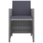 Set de comedor de jardín 5 pzas y cojines ratán sintético gris
