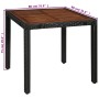 Set comedor jardín 5 pzas ratán sintético y madera acacia negro