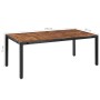 Set comedor jardín 9 pzas ratán sintético y madera acacia negro