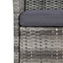 Set de comedor de jardín 11 pzas y cojines ratán sintético gris
