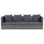 Cama de jardín 200x60 cm ratán sintético gris en Tumbonas | Comprar online en Foro24