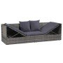 Cama de jardín 200x60 cm ratán sintético gris en Tumbonas | Comprar online en Foro24