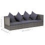 Cama de jardín 200x60 cm ratán sintético gris en Tumbonas | Comprar online en Foro24