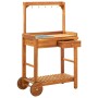Carrito de cocina exterior madera maciza acacia 92x43,5x141,5cm