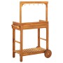 Carrito de cocina exterior madera maciza acacia 92x43,5x141,5cm