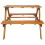 Mesa de pícnic infantil y sombrilla acacia maciza 79x90x60 cm