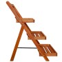 Soporte para plantas de 3 niveles madera de acacia 50x63x80 cm