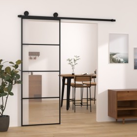 Puerta corredera con set herrajes vidrio ESG aluminio 76x205 cm