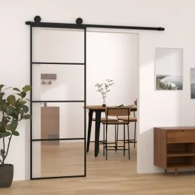 Schiebetür mit ESG-Aluminium-Glasbeschlagsatz 76x205 cm von vidaXL, Türen für zu Hause - Ref: Foro24-3152146, Preis: 213,48 €...