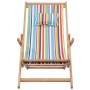 Silla de playa plegable tela y estructura de madera multicolor en Sillas de jardín | Comprar online en Foro24