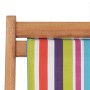 Silla de playa plegable tela y estructura de madera multicolor