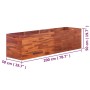 Arriate de madera de acacia 200x50x50 cm