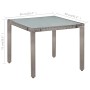Set de comedor de jardín 5 pzas y cojines ratán sintético gris