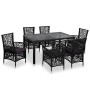 Conjunto de comedor de exterior 7 piezas ratán sintético negro