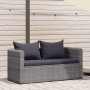 Juego de sofás de esquina de jardín 2 piezas ratán PE gris