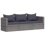 Set de sofás de jardín 3 piezas y cojines ratán sintético gris en Sofás de exterior | Comprar online en Foro24