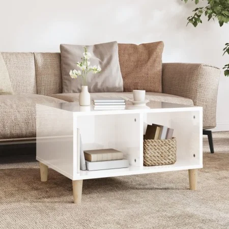 Couchtisch aus Sperrholz glänzend weiß 60x50x36,5 cm von vidaXL, Couchtisch - Ref: Foro24-821030, Preis: 51,41 €, Rabatt: %