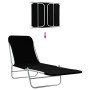 Tumbonas plegables 2 unidades acero y tela negras