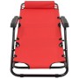 Tumbonas plegables con reposapiés 2 unidades acero rojo