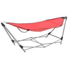 Hamaca con soporte plegable rojo en Hamacas | Comprar online en Foro24