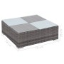 Set de muebles de jardín 8 pzas y cojines ratán sintético gris