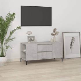 TV stand made of gray concrete plywood 102x44.5x50 cm by vidaXL, TV Furniture - Ref: Foro24-819608, Price: 83,60 €, Discount: %