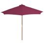 Sombrilla de jardín con palo de madera rojo burdeos 300 cm