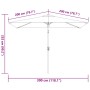 Sombrilla de jardín con palo de metal antracita 300x200 cm