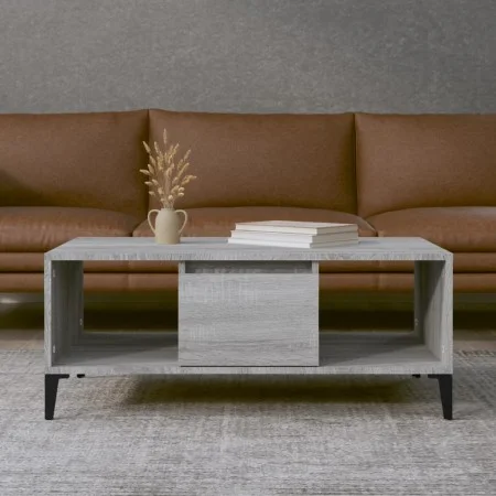 Sonoma gray plywood coffee table 90x50x36.5 cm by vidaXL, Coffee table - Ref: Foro24-821074, Price: 69,74 €, Discount: %