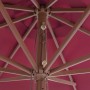 Sombrilla de jardín con palo de madera 350 cm burdeos