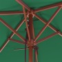 Sombrilla de jardín con palo de madera verde 150x200 cm