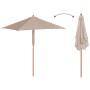 Sombrilla de jardín con palo de madera taupe 150x200 cm