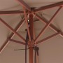 Sombrilla de jardín con palo de madera taupe 150x200 cm