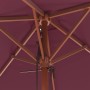 Sombrilla de jardín con palo de madera burdeos 150x200 cm