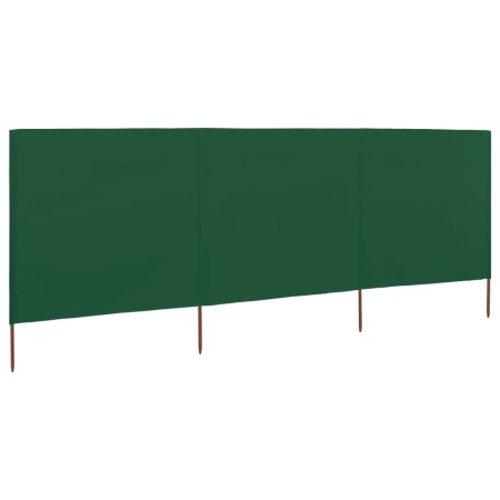 Paravientos de playa de 3 paneles de tela 400x120 cm verde en Sombrillas | Comprar online en Foro24