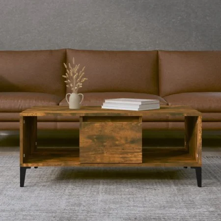 Couchtisch aus geräuchertem Eichensperrholz, 90 x 50 x 36,5 cm von vidaXL, Couchtisch - Ref: Foro24-821073, Preis: 70,07 €, R...