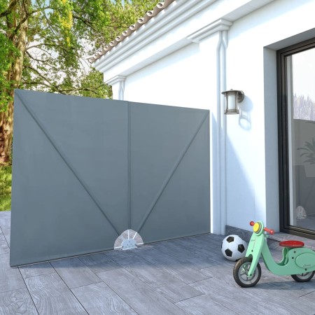 Toldo lateral plegable terraza gris 240x160 cm