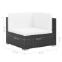 Set muebles de jardín 6 piezas y cojines ratán sintético negro