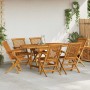 Set de comedor de jardín 7 piezas de madera maciza de teca