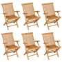 Set de comedor de jardín 7 piezas de madera maciza de teca