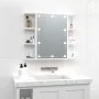 Mueble con espejo y luces LED blanco brillante 70x16,5x60 cm de vidaXL, Tocadores de baño - Ref: Foro24-808879, Precio: 87,42...