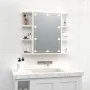 Mueble con espejo y luces LED blanco brillante 70x16,5x60 cm de vidaXL, Tocadores de baño - Ref: Foro24-808879, Precio: 87,42...