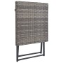 Set de muebles de jardín plegables 3 pzas ratán sintético gris