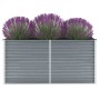 Arriate elevado de jardín acero galvanizado gris 160x40x77 cm en Maceteros y jardineras | Comprar online en Foro24