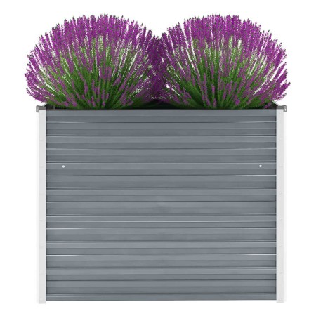Arriate de jardín de acero galvanizado gris 100x40x77 cm en Maceteros y jardineras | Comprar online en Foro24